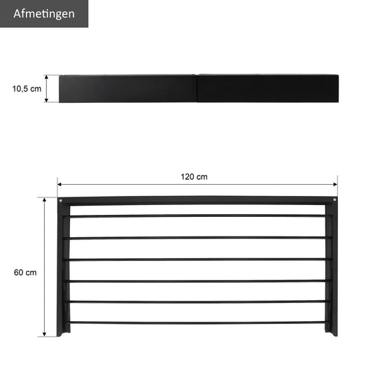 Wanddroogrek XXL Full Color Zwart 120 cm