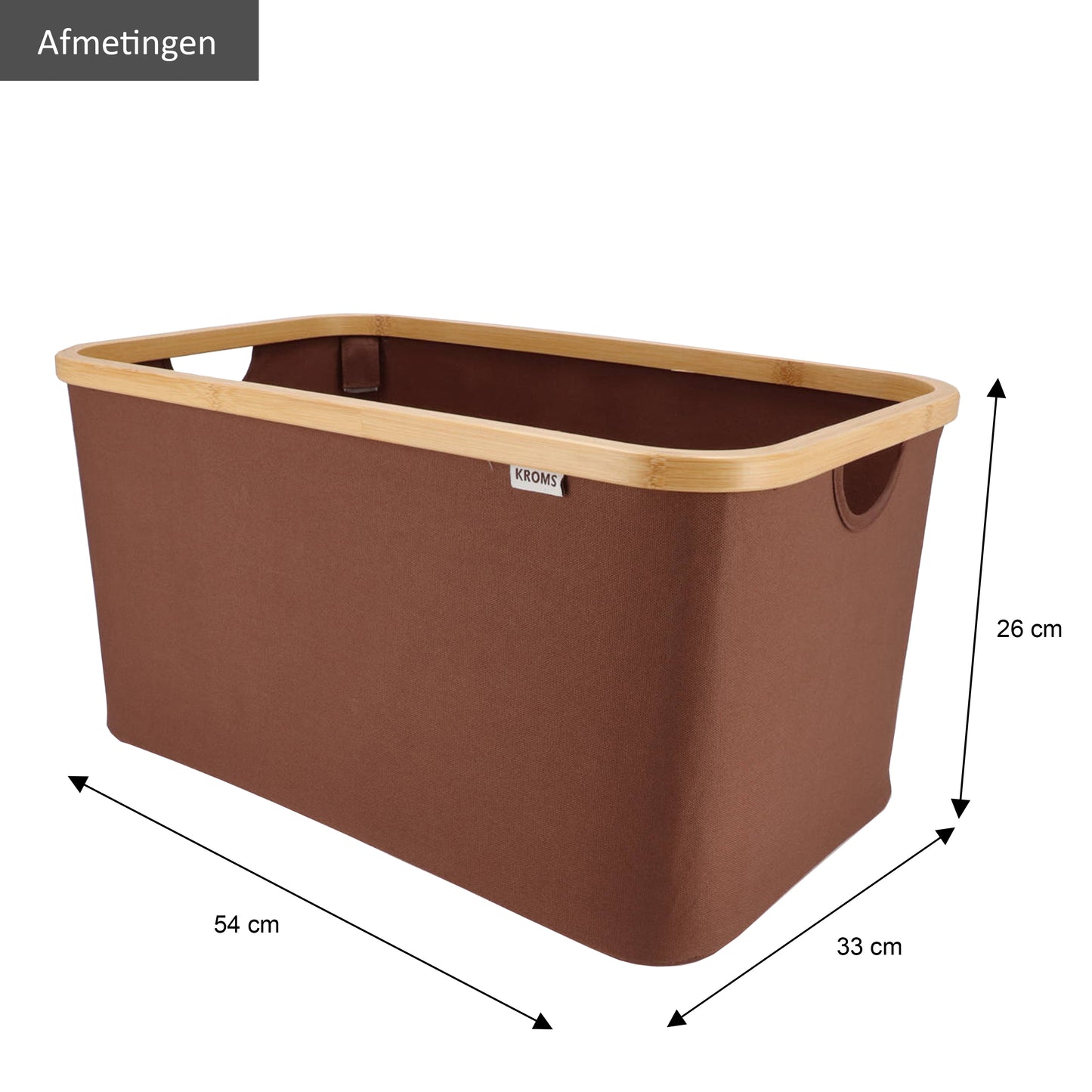 Wasmand opvouwbaar Bruin 45L