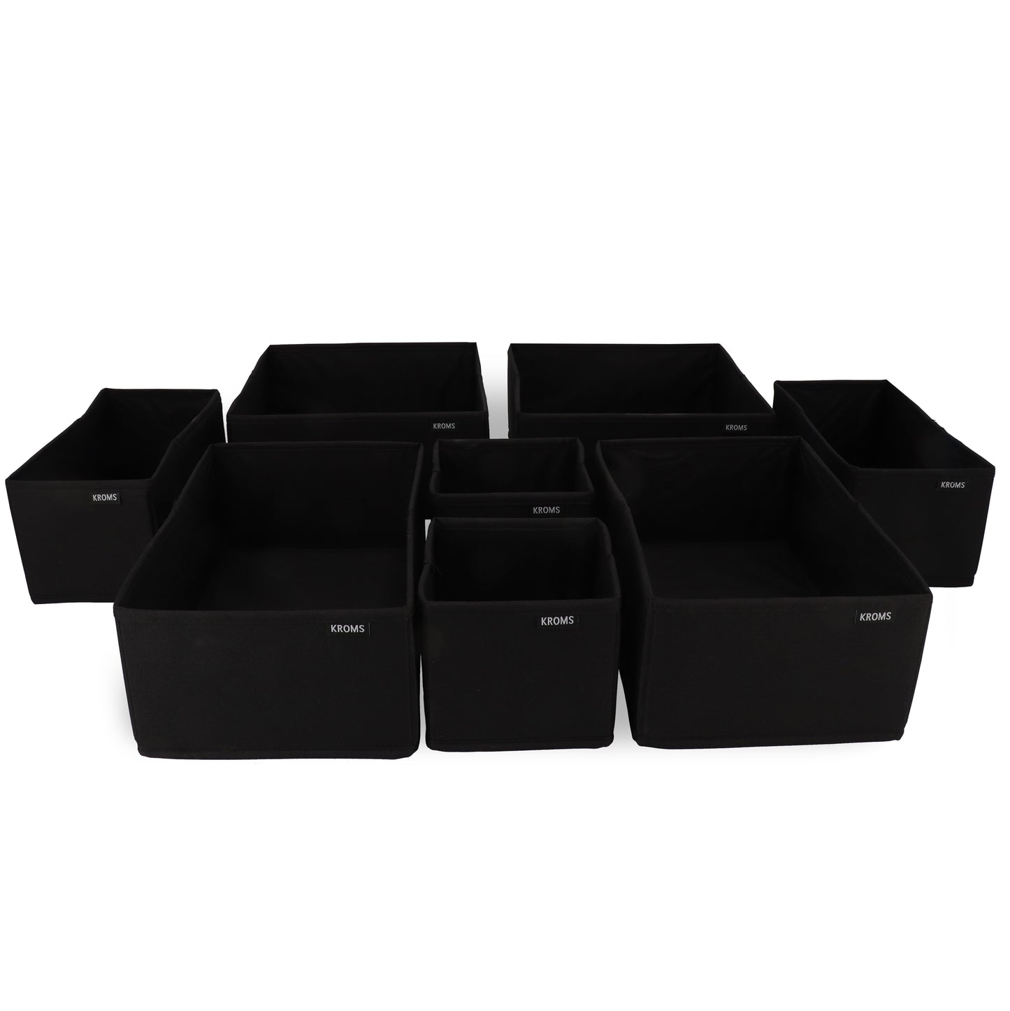Organizer-Set, 8-teilig, Schubladenschränke, Schwarz
