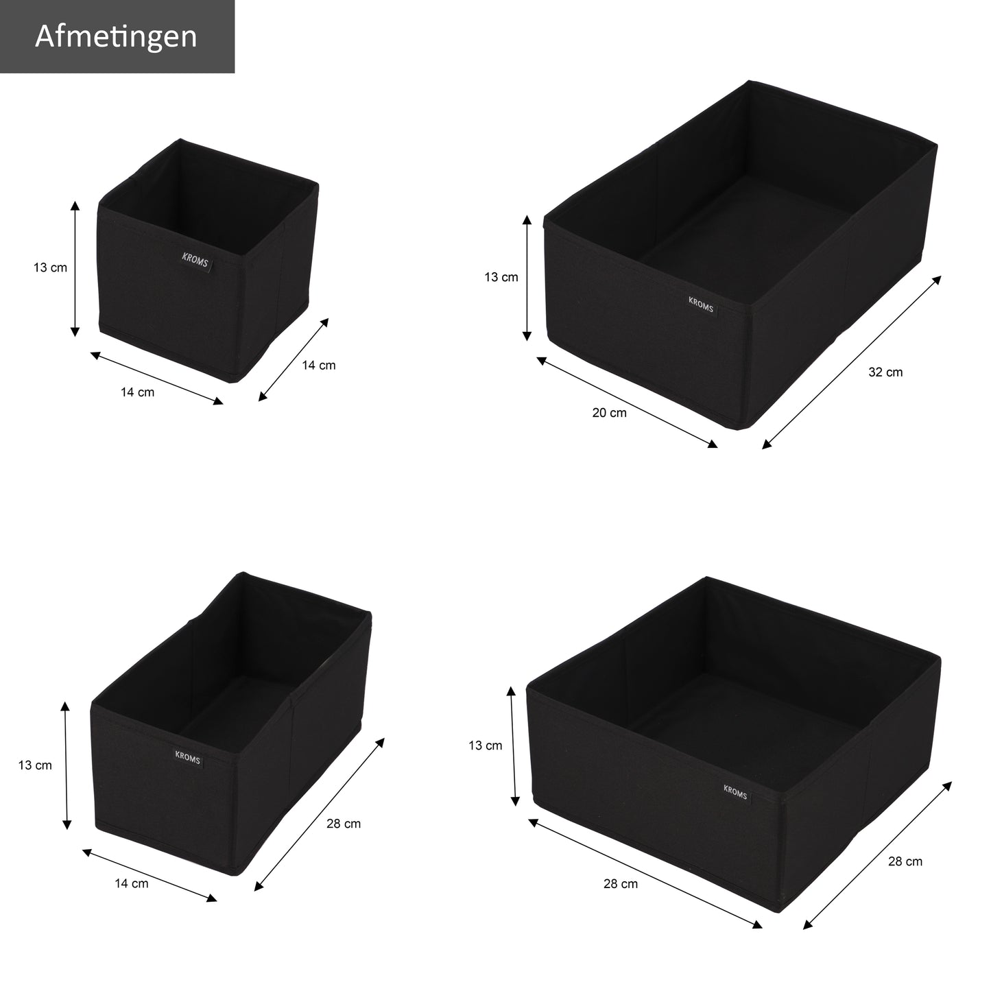Organizer-Set, 8-teilig, Schubladenschränke, Schwarz
