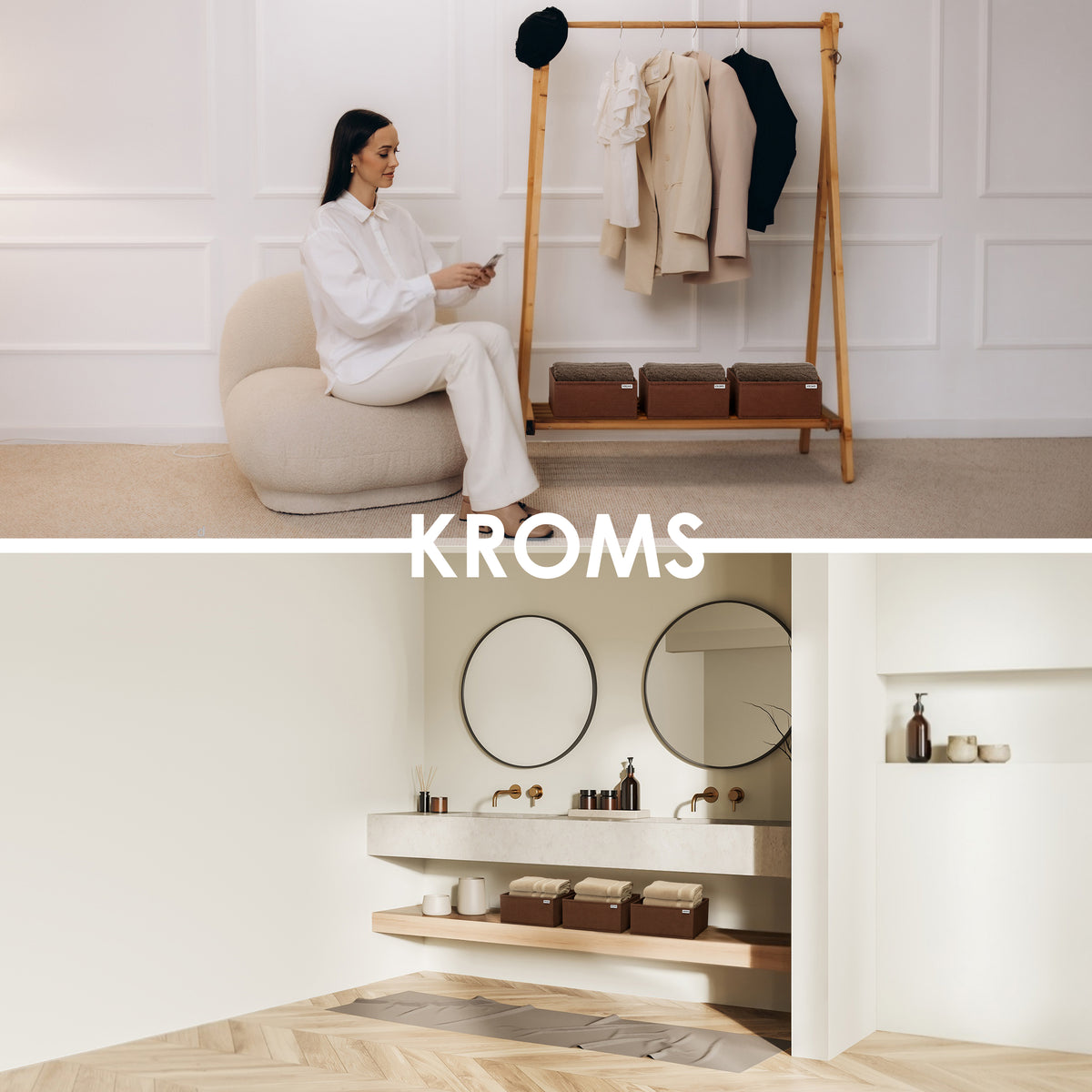 8-teiliges Kommode-Set, Beige
