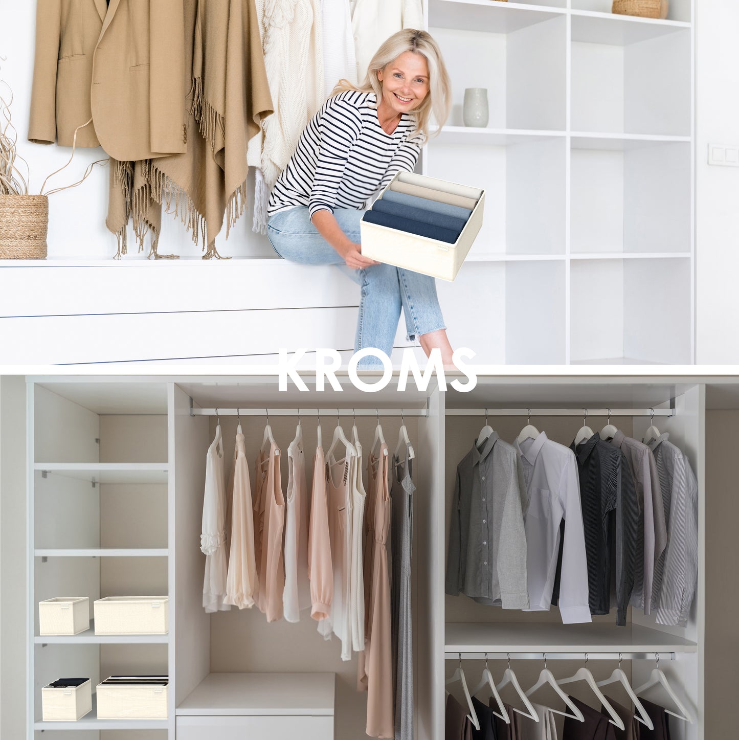 Organizer L Beige 28x28x13cm P/2