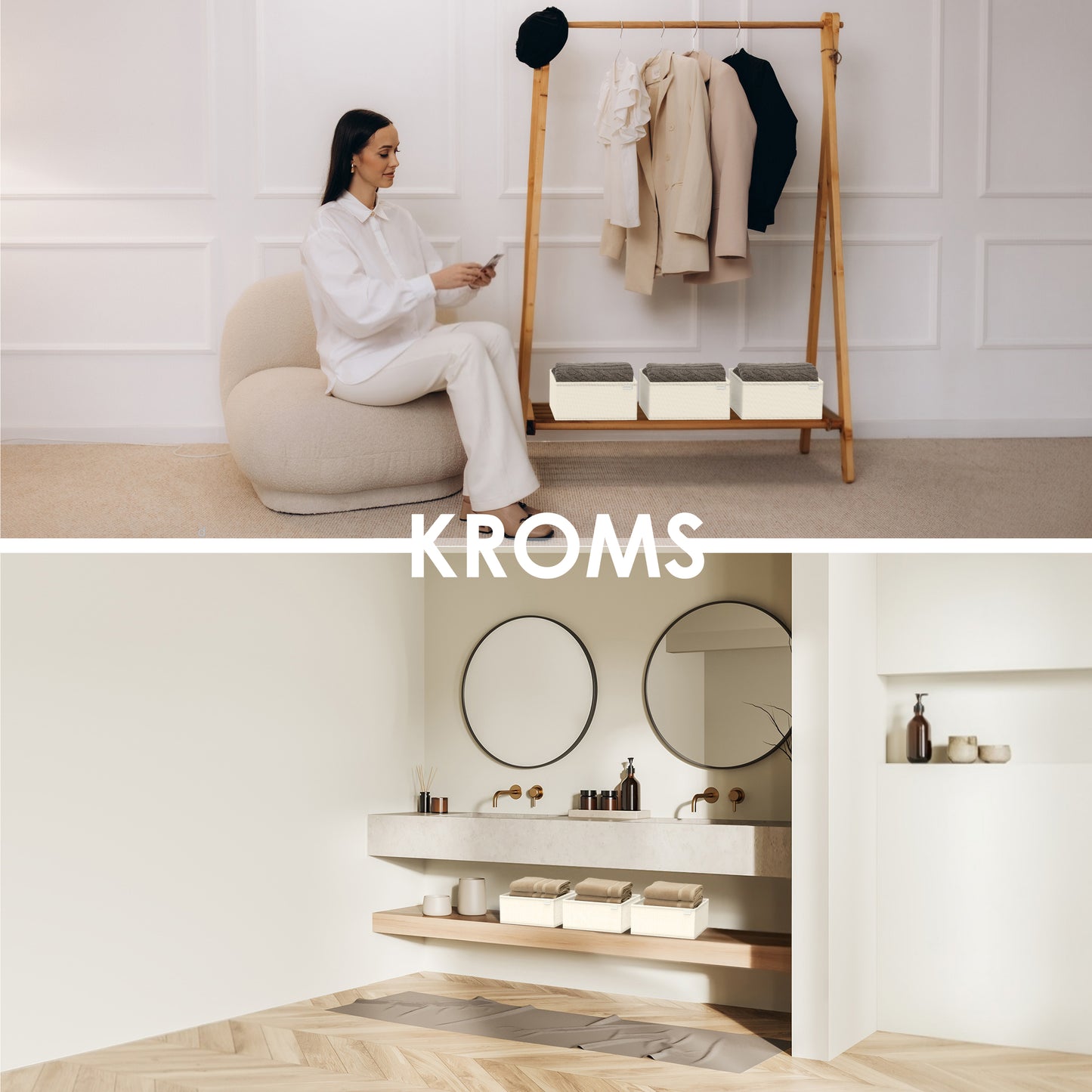 Organizer L Beige 28x28x13cm P/2