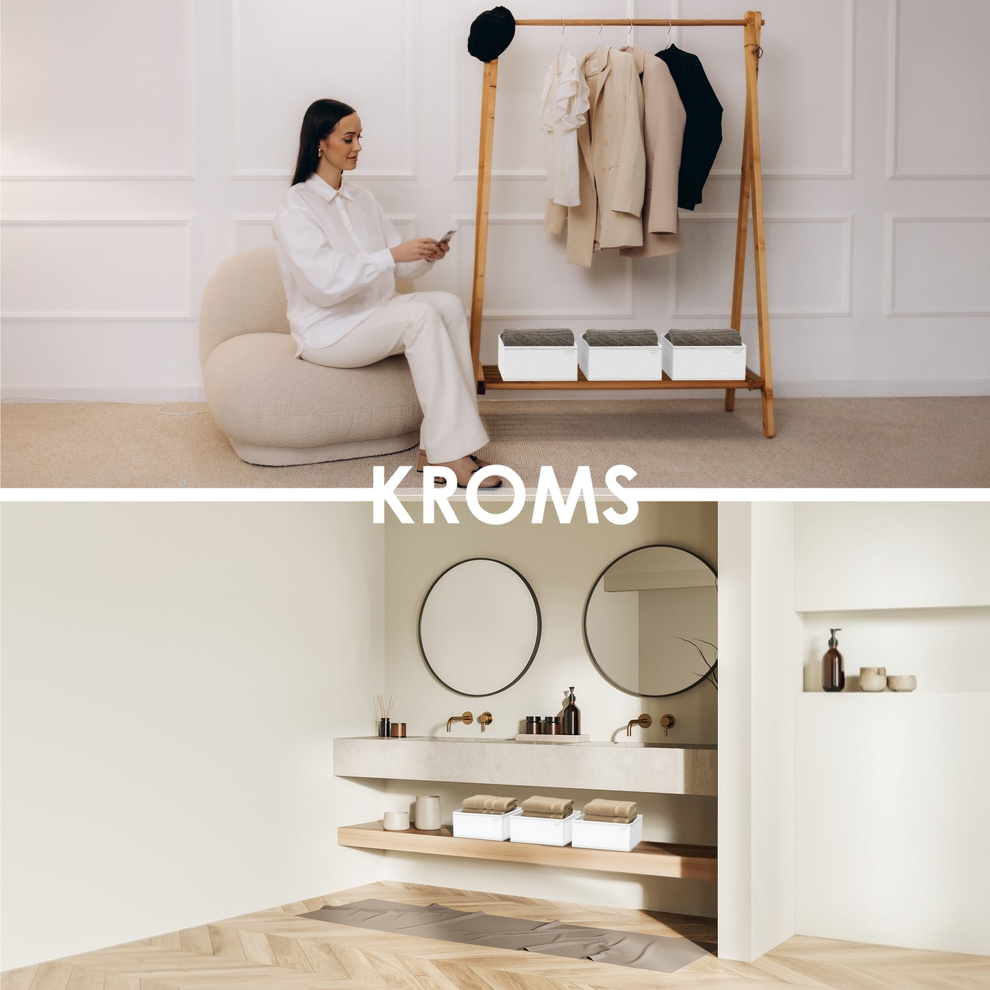 Organizer-Set, 8-teilig, Schubladenschränke, Weiß