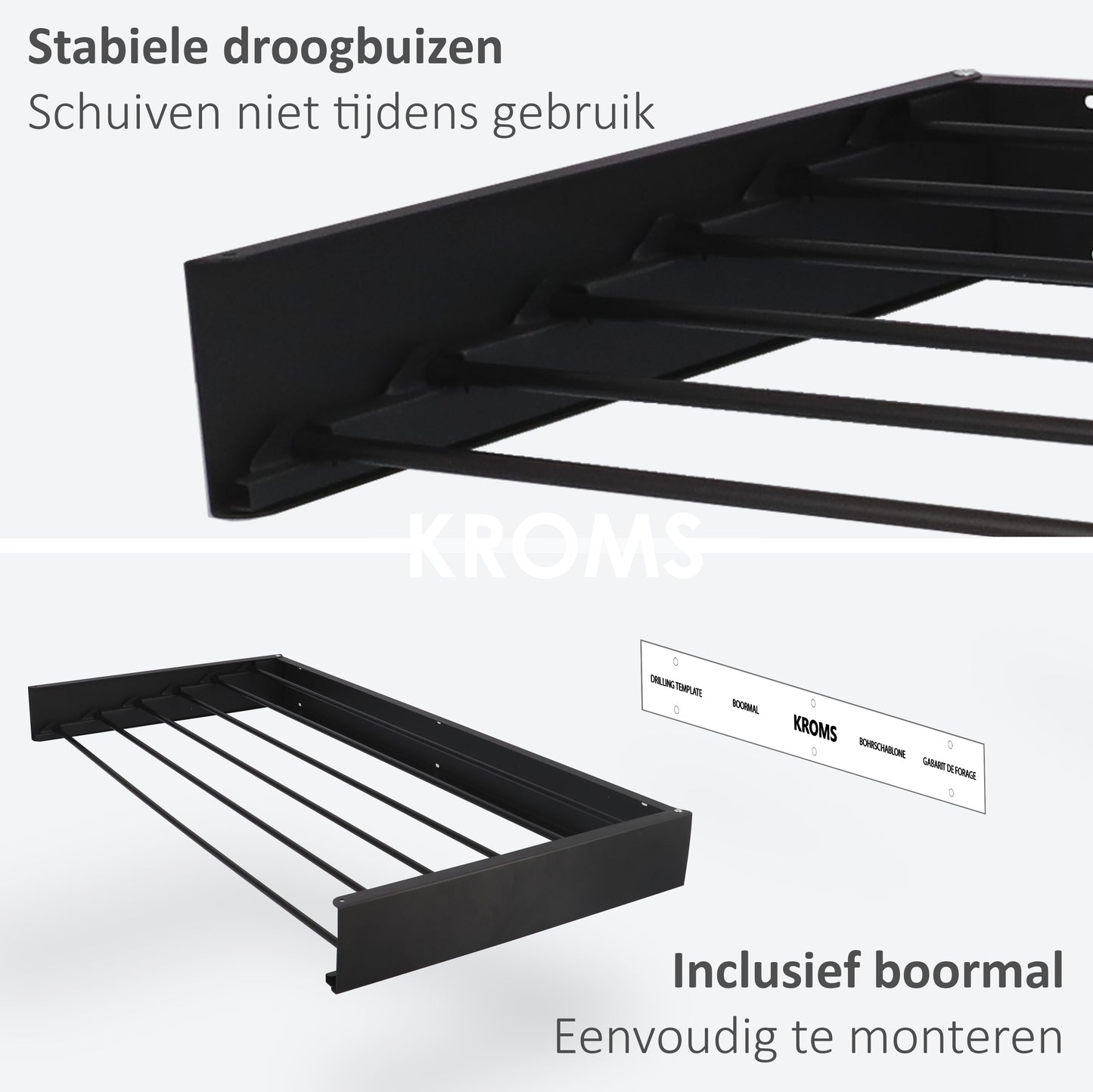 Wandwäscheständer XL Vollfarbe Schwarz 100 cm