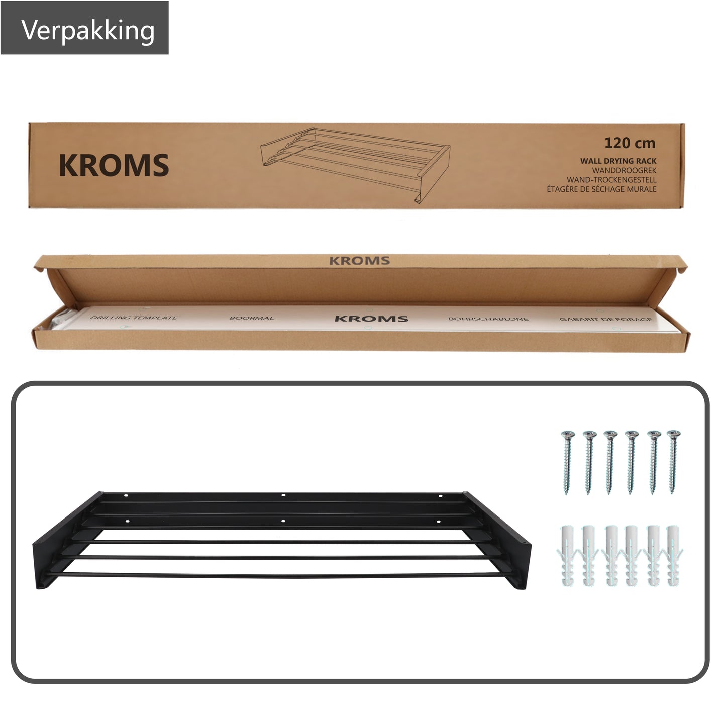 Wandwäscheständer XL Vollfarbe Schwarz 100 cm