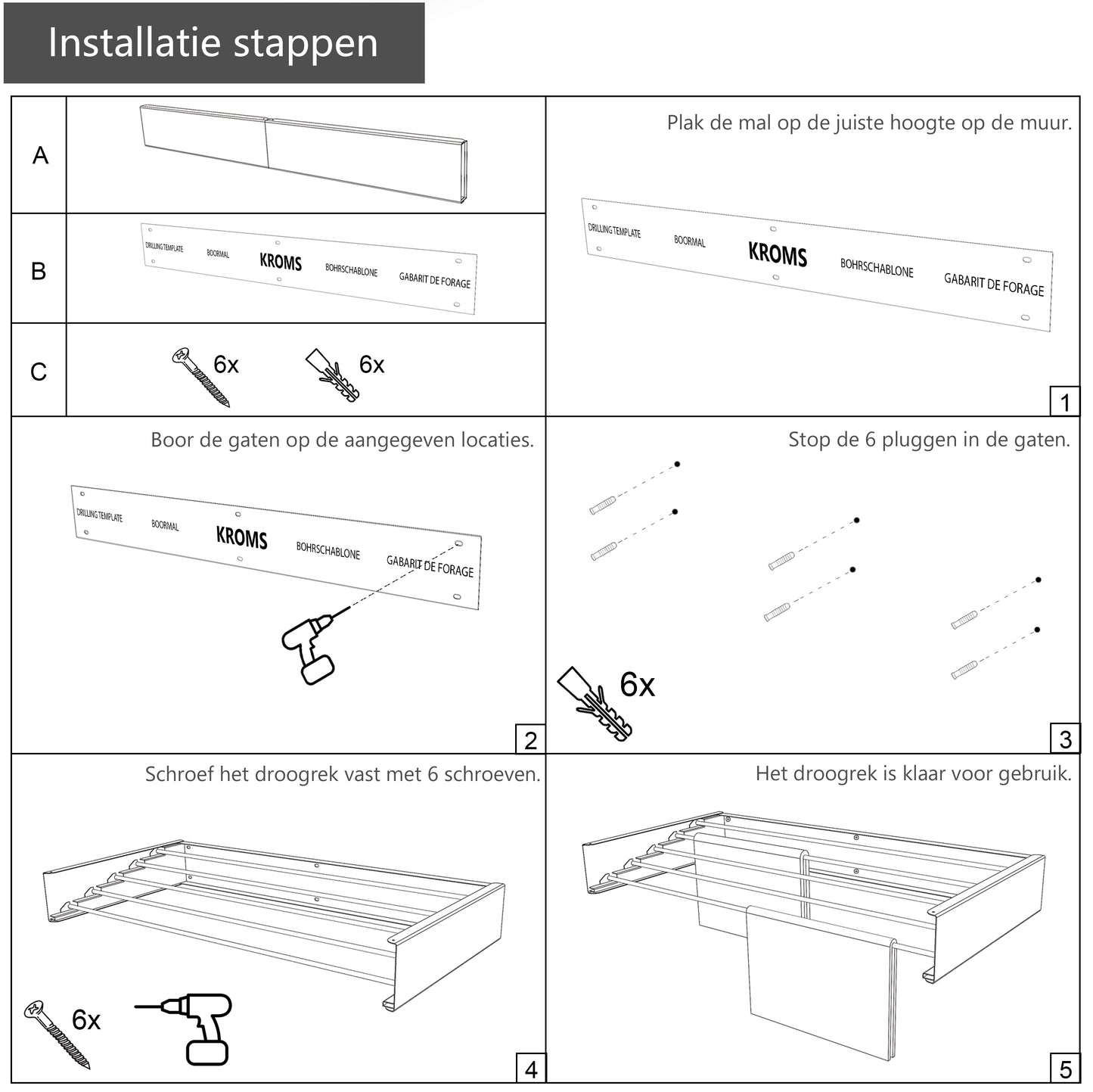 Wandwäscheständer XL Vollfarbe Weiß 100 cm
