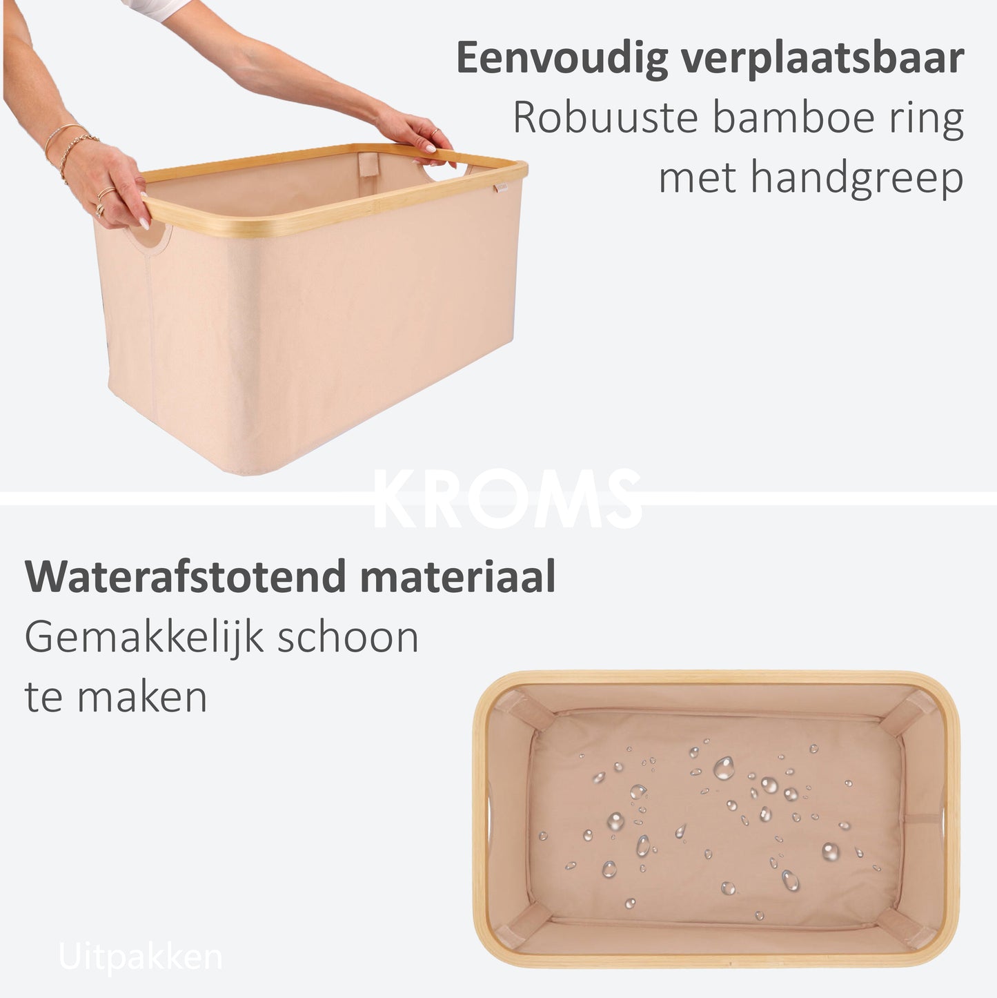 Faltbarer Wäschekorb Sand 45L