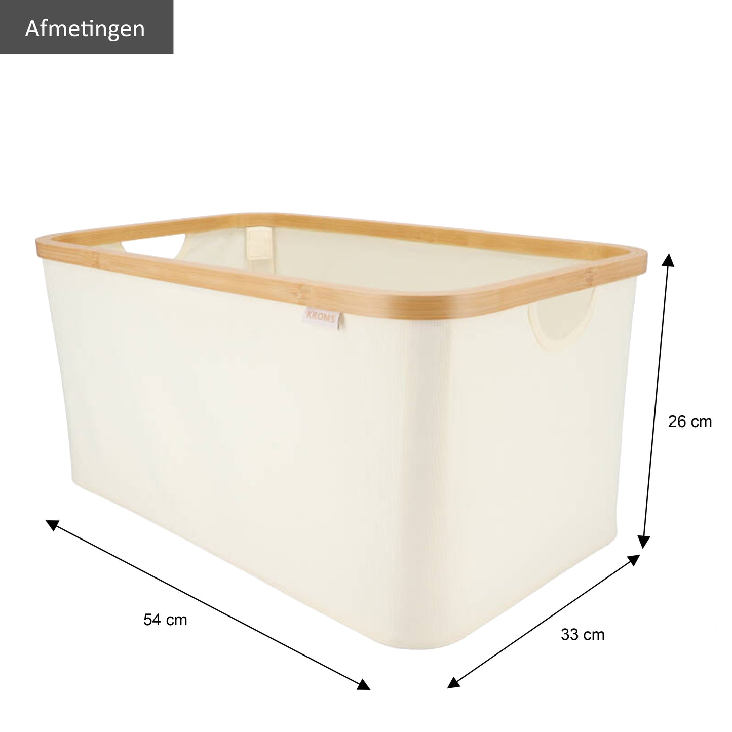 Faltbarer Wäschekorb Beige 45L